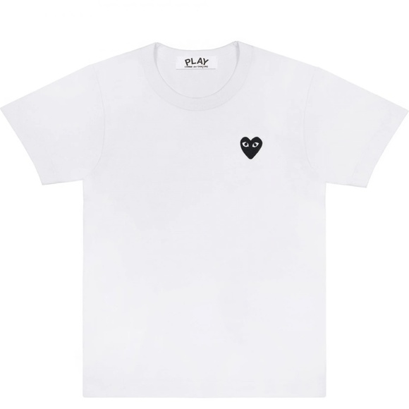 COMME DES GARCONS CDG PLAY BLACK HEART EYE LOGO WHITE T-SHIRT (S-XL) - Picture 1 of 7